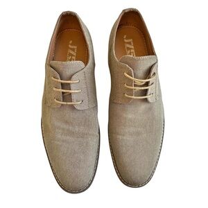 J75 by Jump Men’s Padrino Oxford Dress Shoes Canvas Lace Up Tan 10.5 Work Office